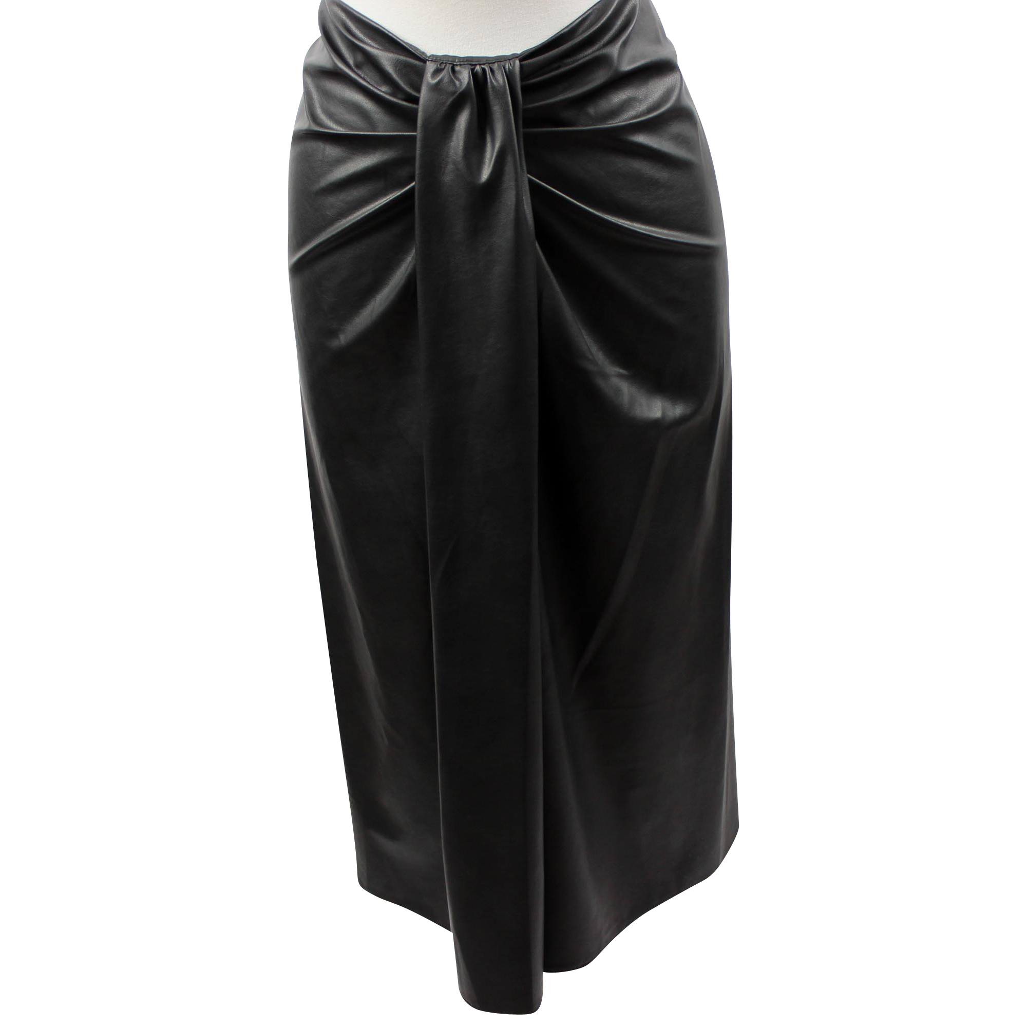 Faux Leather Draped Skirt | Malkia Wear
